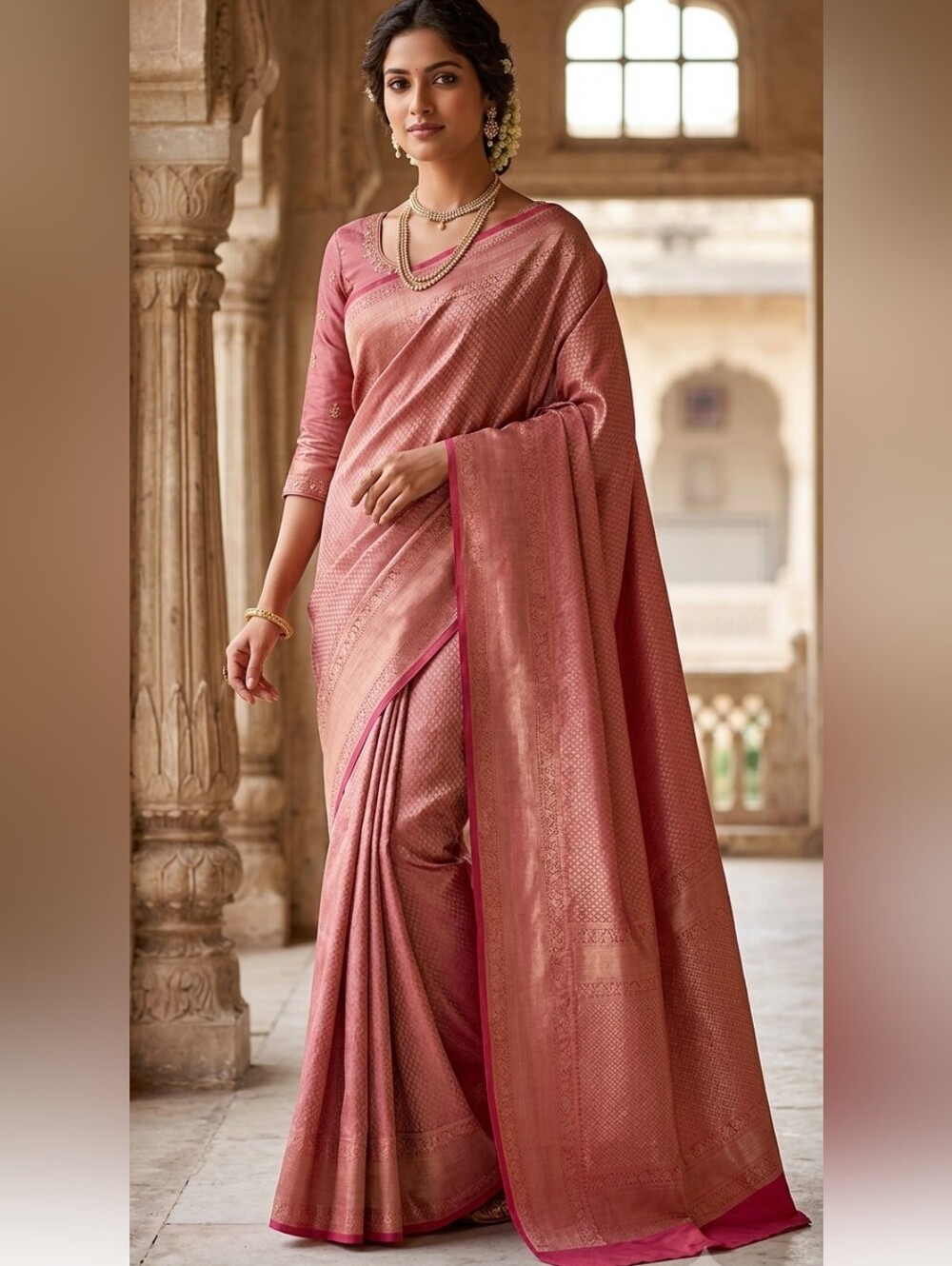 Women Pure Katan Silk Brocade Benarasi Saree Wedding Festive PartyNo BP